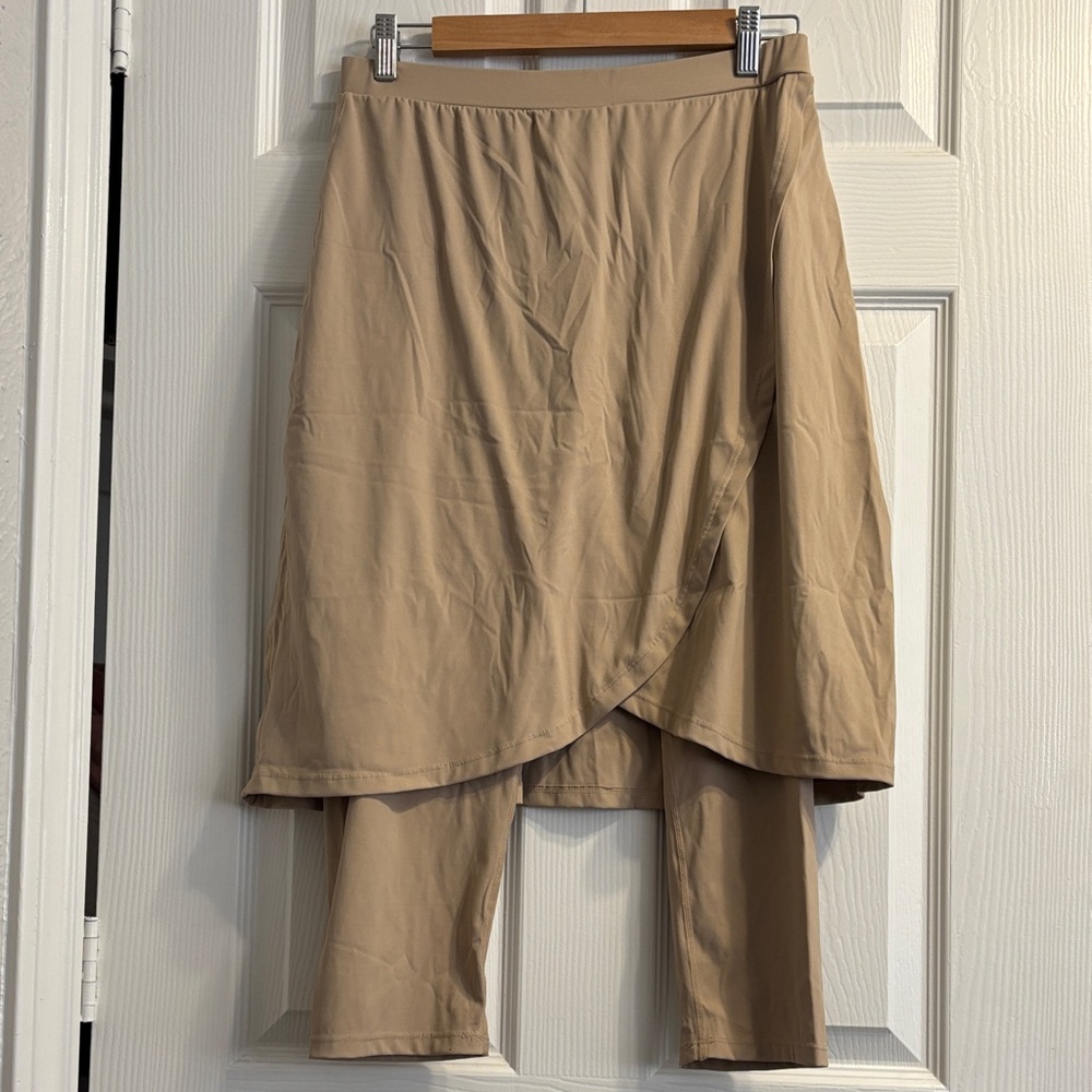 Tan Layered Skirt with Leggings